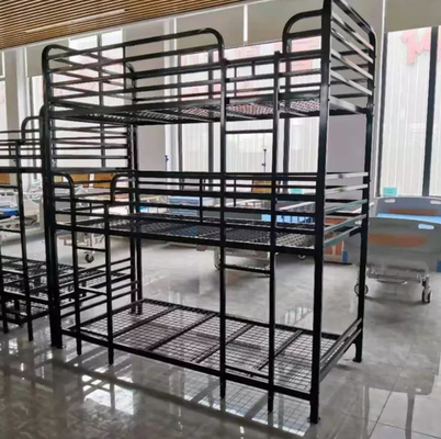 fabbrica d'acciaio della Cina della mobilia di affari domestici del metallo della struttura del letto dell'adulto 3 del letto triplo nero della fila