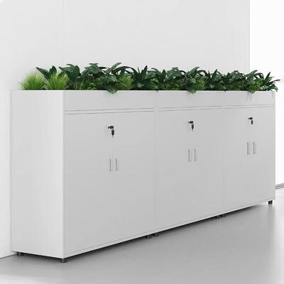 Gabinetto di piante in acciaio Unità superiore con 3 spazi per piante individuali Moderno portafiori in metallo per la decorazione del giardino domestico interno