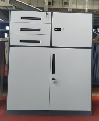 Armadio archivio in acciaio abbattibile con design stretto laterale, armadio per ufficio in metallo per documenti, file e forniture per ufficio