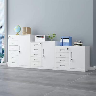 Armadio archivio in acciaio abbattibile con design stretto laterale, armadio per ufficio in metallo per documenti, file e forniture per ufficio