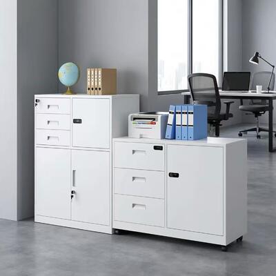 Armadio archivio in acciaio abbattibile con design stretto laterale, armadio per ufficio in metallo per documenti, file e forniture per ufficio