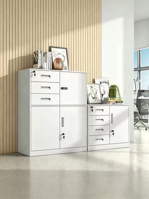 Armadio archivio in acciaio abbattibile con design stretto laterale, armadio per ufficio in metallo per documenti, file e forniture per ufficio