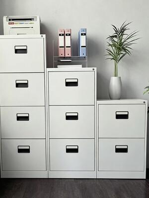 Armadio archivio in acciaio A4 a 4 cassetti con serratura per archiviazione file sospesi FC e organizzazione documenti d'ufficio