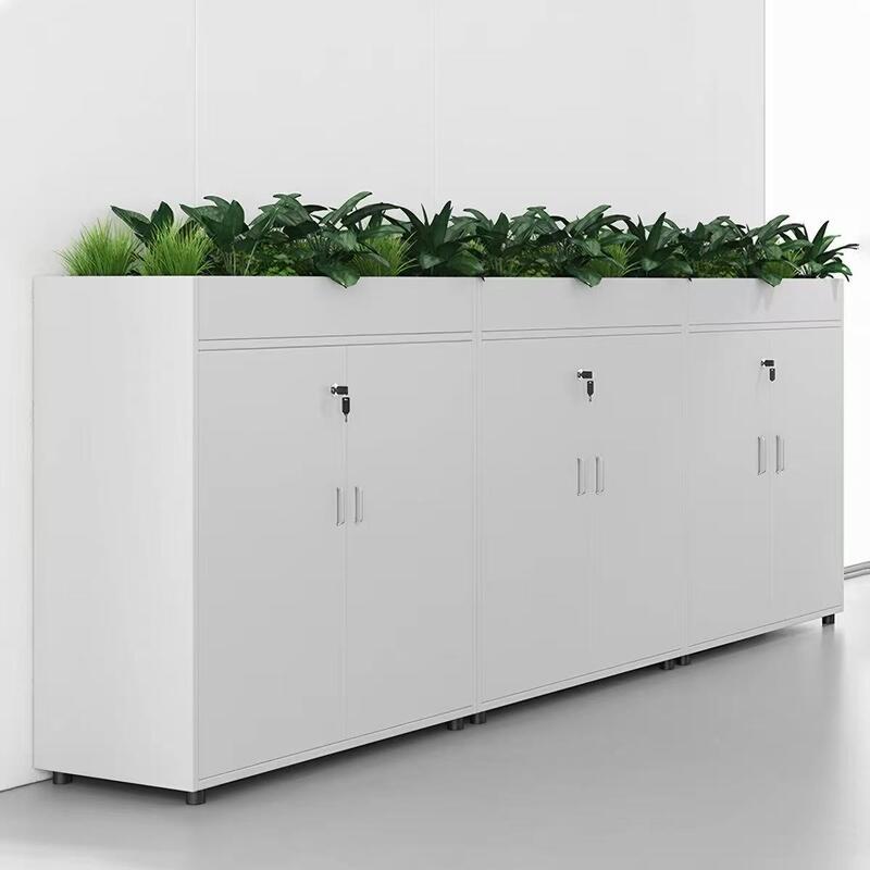 Gabinetto di piante in acciaio Unità superiore con 3 spazi per piante individuali Moderno portafiori in metallo per la decorazione del giardino domestico interno