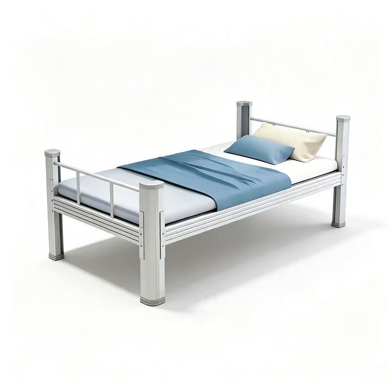 Commercial Steel Single Bed Frame with Profile Steel Structure for Dormitories and Staff Housing